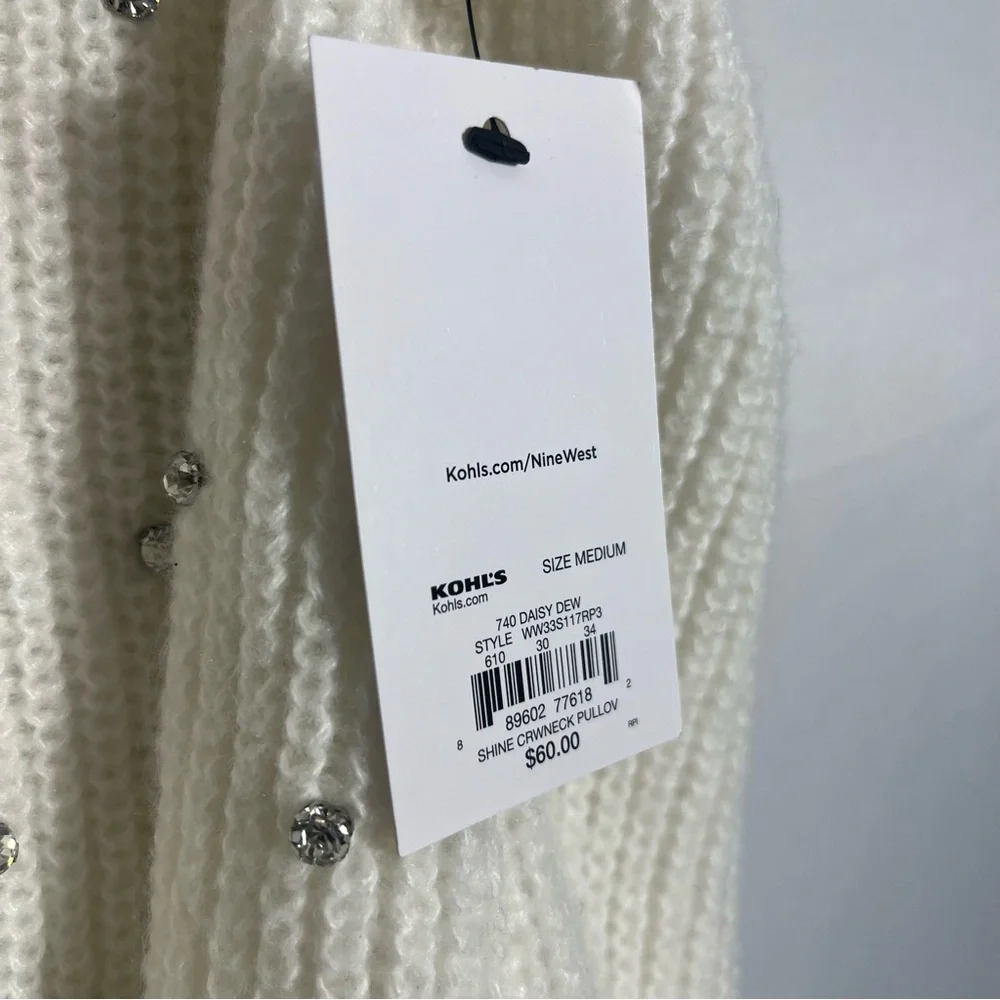 Women's Nine West Shiny Crewneck Sweater Sz M NWT - Picture 4 of 8